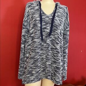 Like new LOFT Blue and White V-Neck Sweater